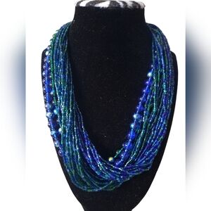 VINTAGE Multistrand Mermaid Necklace 20"